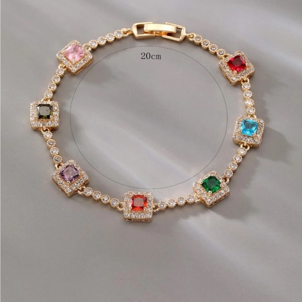 Elegant Multi-Color Gemstone Bracelet - Picture 3 of 5